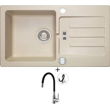 Granitový dřez Granitový dřez SET Alveus VICTORIA 30 beige 55 + Alveus MINTAS chrom/černá