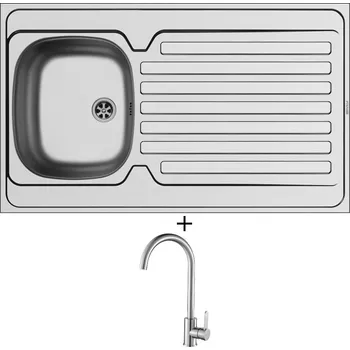 Nerezový dřez Nerezový dřez SET Pyramis INTERNATIONAL (100x60) 1B 1D nerez + Laveo BONA BAB 268D nerez