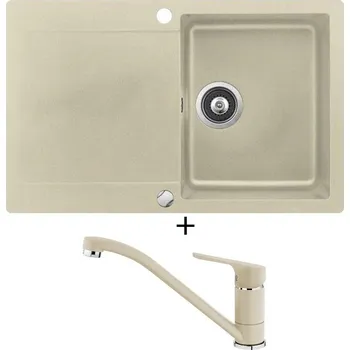 Granitový dřez SET Teka CLIVO 45 B-TQ 1B 1D topaz + Teka MTP 913 TG topaz