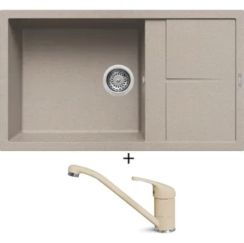 Granitový dřez Granitový dřez SET Elleci UNICO 410 G51 avena + Elleci MINERVA G51 avena