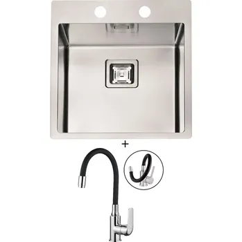 Nerezový dřez Nerezový dřez SET Alveus STYLUX 10 FS nerez + Kuchinox ELZA BKE 761 chrom/černá