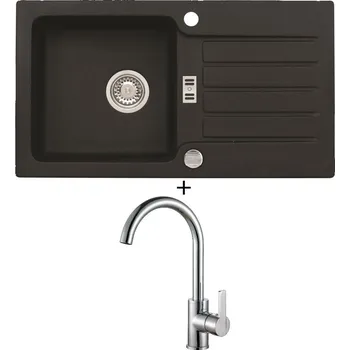 Granitový dřez Granitový dřez SET Alveus NIAGARA 30 black 91 + Alveus TONIA chrom