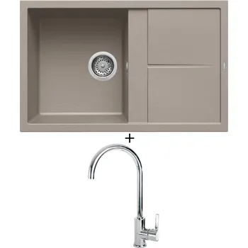 Granitový dřez Granitový dřez SET Elleci UNICO 300 G43 tortora + Elleci C01 CADDY chrom