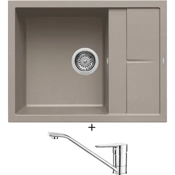 Granitový dřez Granitový dřez SET Elleci UNICO 125 G43 tortora + Deante CORIO BFC 060M chrom