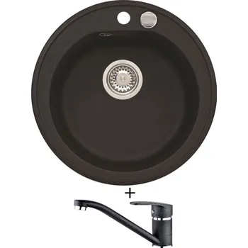 Granitový dřez Granitový dřez SET Alveus NIAGARA 10 Pop-up black 91 + Alveus NINA black 91