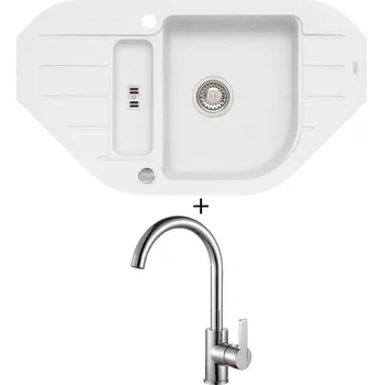 Granitový dřez Granitový dřez SET Alveus NIAGARA 60 white 11 + Alveus TONIA chrom