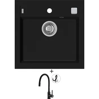 Granitový dřez Granitový dřez SET Alveus FORMIC 20 černá matná + Alveus MINTAS černá matná