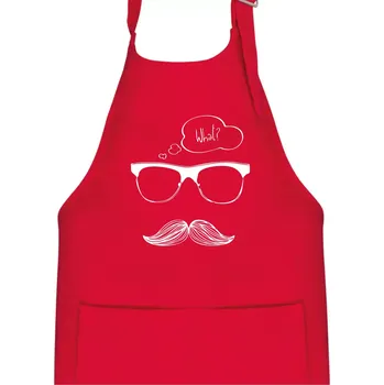 Kuchyňská zástěra Mustache what? - Dětská zástěra na vaření - Univerzální velikost ( Červená )