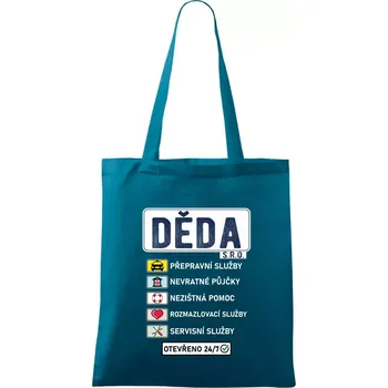 Nákupní taška Děda sro služby - Taška bavlněná - 42 x 38 cm ( Petrolejová )