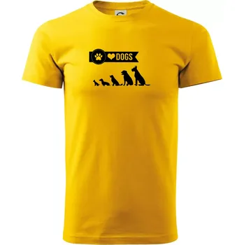 Pánské tričko I love dogs - tlapka - Triko extra velké (5-8XL) - 8XL ( Žlutá )