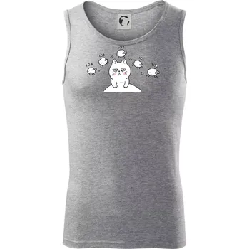 Unavená kočka nemůže spát - Tílko pánské Core - 2XL ( Tmavě šedý melír )