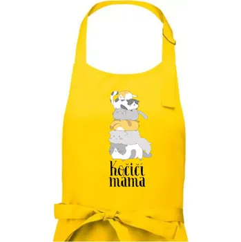 Kuchyňská zástěra Kočičí máma - Pánská zástěra na vaření - Univerzální velikost ( Žlutá )