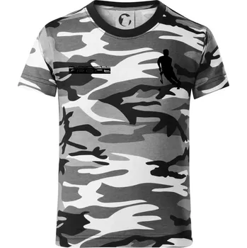 Chlapecké tričko Floorball sport - Dětské maskáčové triko - 146 cm/10 let ( Šedý maskáč )