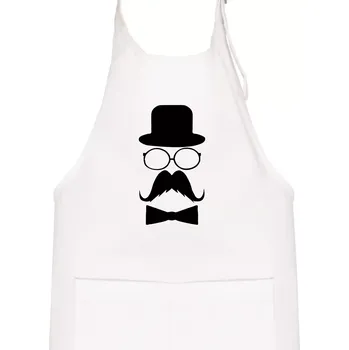 Kuchyňská zástěra Mustache pán - Dětská zástěra na vaření - Univerzální velikost ( Bílá )