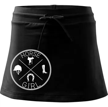 Dámská sukně Horse Girl kruh - Sportovní sukně - two in one - S ( Černá )