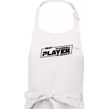 Kuchyňská zástěra Best floorball player in galaxy - Pánská zástěra na vaření - Univerzální velikost ( Bílá )