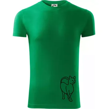 Pánská móda Ladná kočka - Viper FIT - Pánské zůžené tričko - 2XL ( Středně zelená )