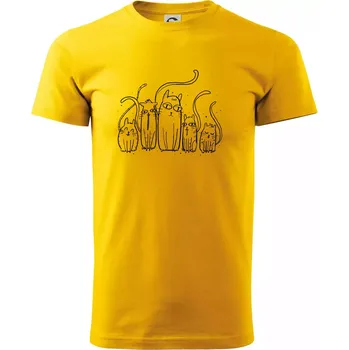 Kočičí rodina - Triko extra velké (5-8XL) - 8XL ( Žlutá )