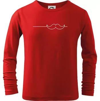 Chlapecké tričko Linka knírek - Triko dětské Long Sleeve - 134 cm/8 let ( Červená )