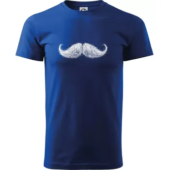 Pánské tričko Mustache knír kreslený - Triko extra velké (5-8XL) - 6XL ( Královská modrá )