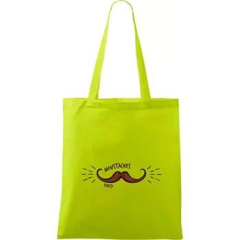 Moustache party - Taška bavlněná - 42 x 38 cm ( Limetková )