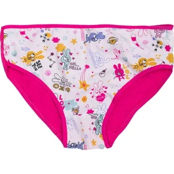 Kalhotky Bílo-fuchsiové dívčí kalhotky s barevným potiskem BR-MT-6867-white-pink Velikost: 140/146