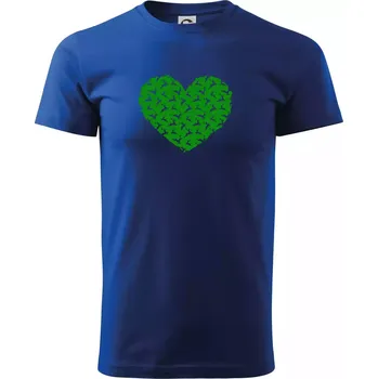 Pánské tričko Vánoční jeleni v srdci - Triko extra velké (5-8XL) - 6XL ( Královská modrá )