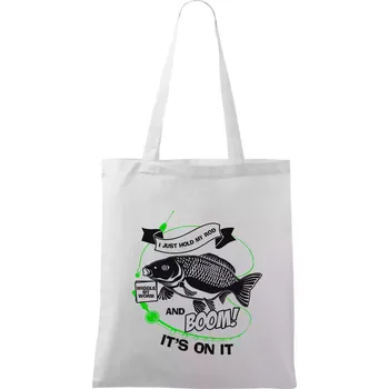 I Just hold My Rod - Taška bavlněná - 42 x 38 cm ( Bílá )