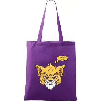 Nákupní taška Kočka "neser mě!" - Taška bavlněná - 42 x 38 cm ( Fialová )