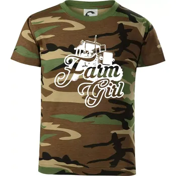 Chlapecké tričko Farm Girl - Dětské maskáčové triko - 122 cm/6 let ( Hnědý maskáč )