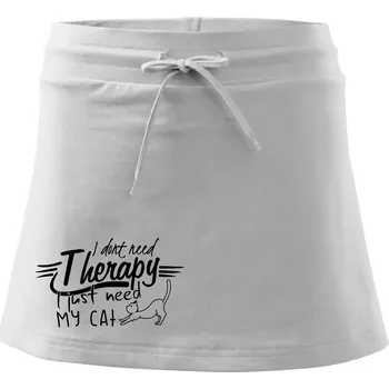 Dámská sukně I dont need therapy - i need my cat - Sportovní sukně - two in one - L ( Bílá )