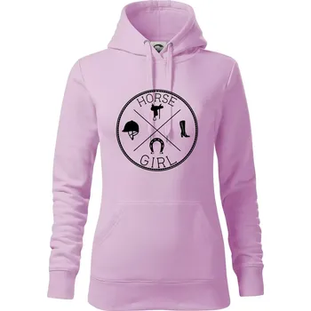 Dámská mikina Horse Girl kruh - Mikina dámská Cape s kapucí - S ( Orchid )