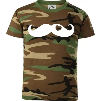 Chlapecké tričko Mustache love - Dětské maskáčové triko - 122 cm/6 let ( Hnědý maskáč )