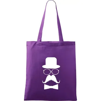 Mustache pán - Taška bavlněná - 42 x 38 cm ( Fialová )