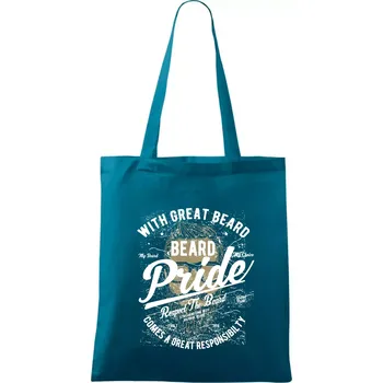 Nákupní taška Beard Pride - Taška bavlněná - 42 x 38 cm ( Petrolejová )