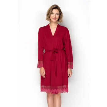 Dámské noční prádlo TIMO Timo | Dámský župánek Syrah s krajkou - S / 37