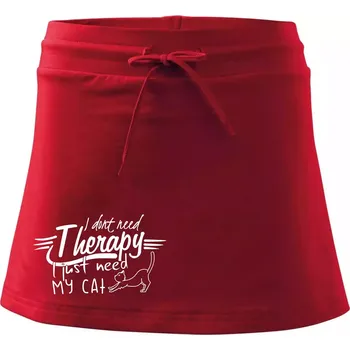 Dámská sukně I dont need therapy - i need my cat - Sportovní sukně - two in one - XS ( Červená )