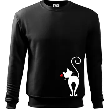 Chlapecké tričko Zamilovaná kočka zezadu - Mikina Essential dětská - 146 cm/10 let ( Černá )