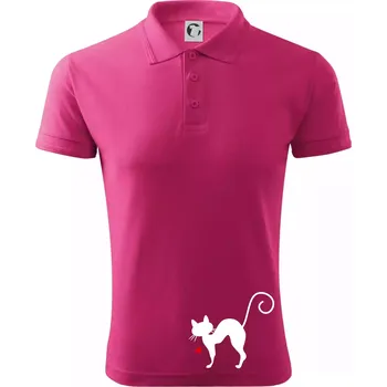 Pánská košile Zamilovaná kočka prohnutá - Polokošile pánská Pique Polo 203 - M ( Purpurová )