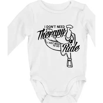 Kojenecký body I don't Therapy Ride - jezdkyně - Body kojenecké s dlouhým rukávem - Dlouhý r. do 3 měs ( Bílá )