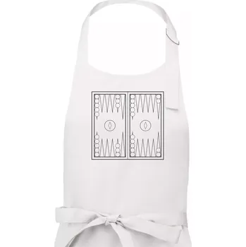 Kuchyňská zástěra Backgammon černobílý - Dámská zástěra na vaření - Univerzální velikost ( Bílá )