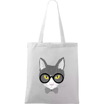 Nákupní taška Hipster Mikeš - Taška bavlněná - 42 x 38 cm ( Bílá )