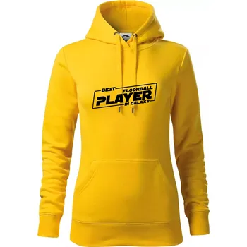 Dámská mikina Best floorball player in galaxy - Mikina dámská Cape s kapucí - XS ( Žlutá )
