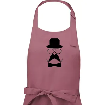 Kuchyňská zástěra Mustache pán - Pánská zástěra na vaření - Univerzální velikost ( Starorůžová )