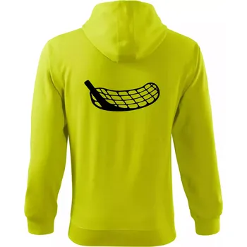 Pánská móda Florbalová čepel - Mikina s kapucí na zip trendy zipper - XL ( Limetková )