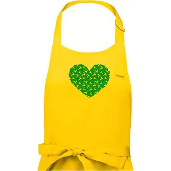Kuchyňská zástěra Vánoční jeleni v srdci - Pánská zástěra na vaření - Univerzální velikost ( Žlutá )