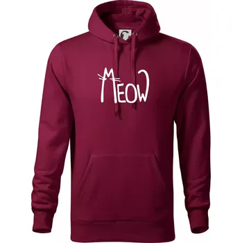 Pánská mikina Meow - Mňau - Mikina pánská Cape s kapucí - XL ( Garnet )