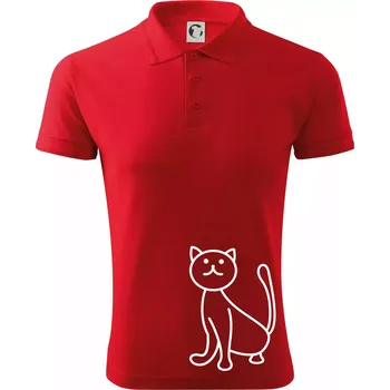 Pánská košile Kočka kouká - Polokošile pánská Pique Polo 203 - 3XL ( Červená )
