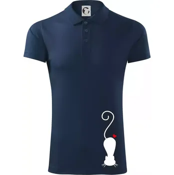 Pánská košile Zamilovaná kočka ležící - Polokošile Victory sportovní (dresovina) - S ( Námořní modrá (velmi tmavá - téměř černá) )