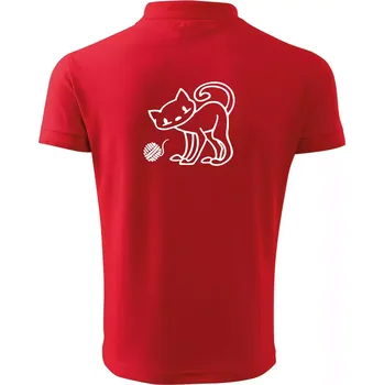 Pánská košile Kočka - Klubíčko - prsa - Polokošile pánská Pique Polo 203 - XL ( Červená )